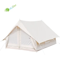 YumuQ 2.6M Waterproof Glamping Cotton Canvas Wall Tent, Luxury Camper Awning Tent for Outdoor Camping, Hotel