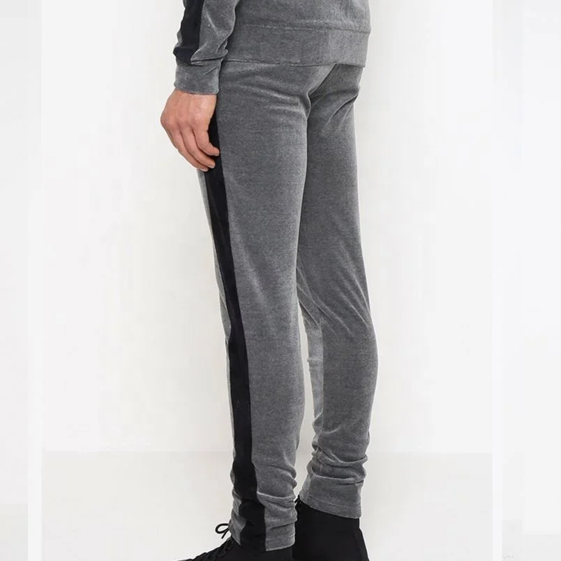 MEN`S VELOUR VELVET JOGGING RUNNING SWEAT SUIT HOODED FITNESS GYM TRACK SUIT