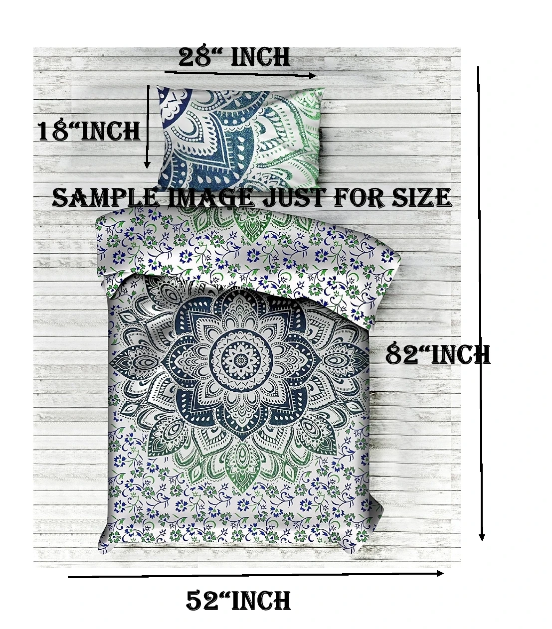 Duvet Cover With Pillow Case Handmade Comforter Reversible Cotton Bedding Burning Sun Twin Size