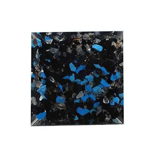 Best Selling Amazon Orgonite Pyramid I Crocon Black Tourmaline Turquoise & Clear Quartz Gemstone Orgone Pyramid