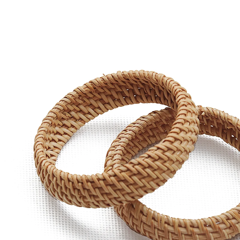
Natural Rattan bangle bracelet Handwoven wooden Straw charm bracelet large circle ring rattan bangles 