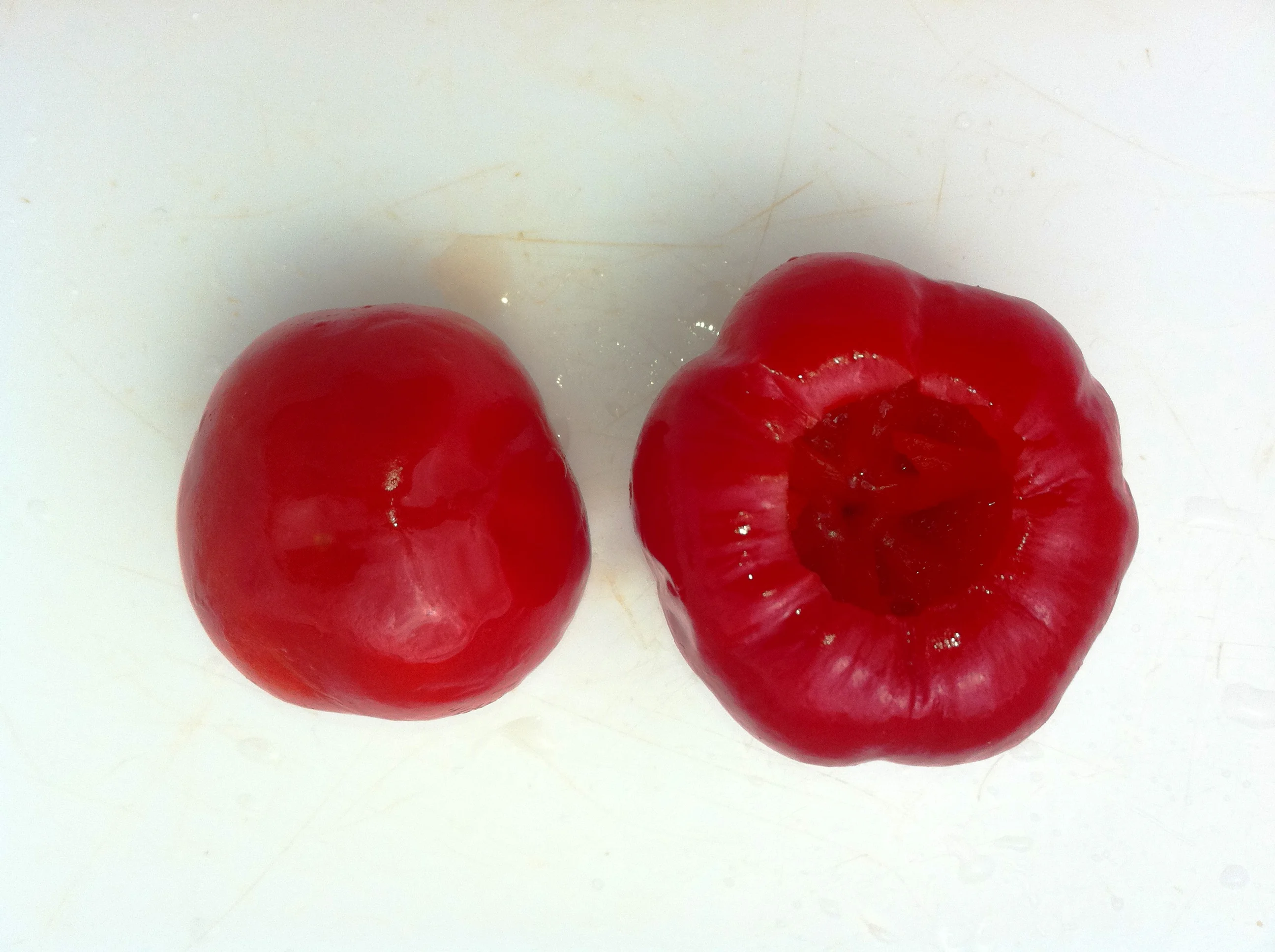 Cored Red Cherry Peppers in Sugar Syrup