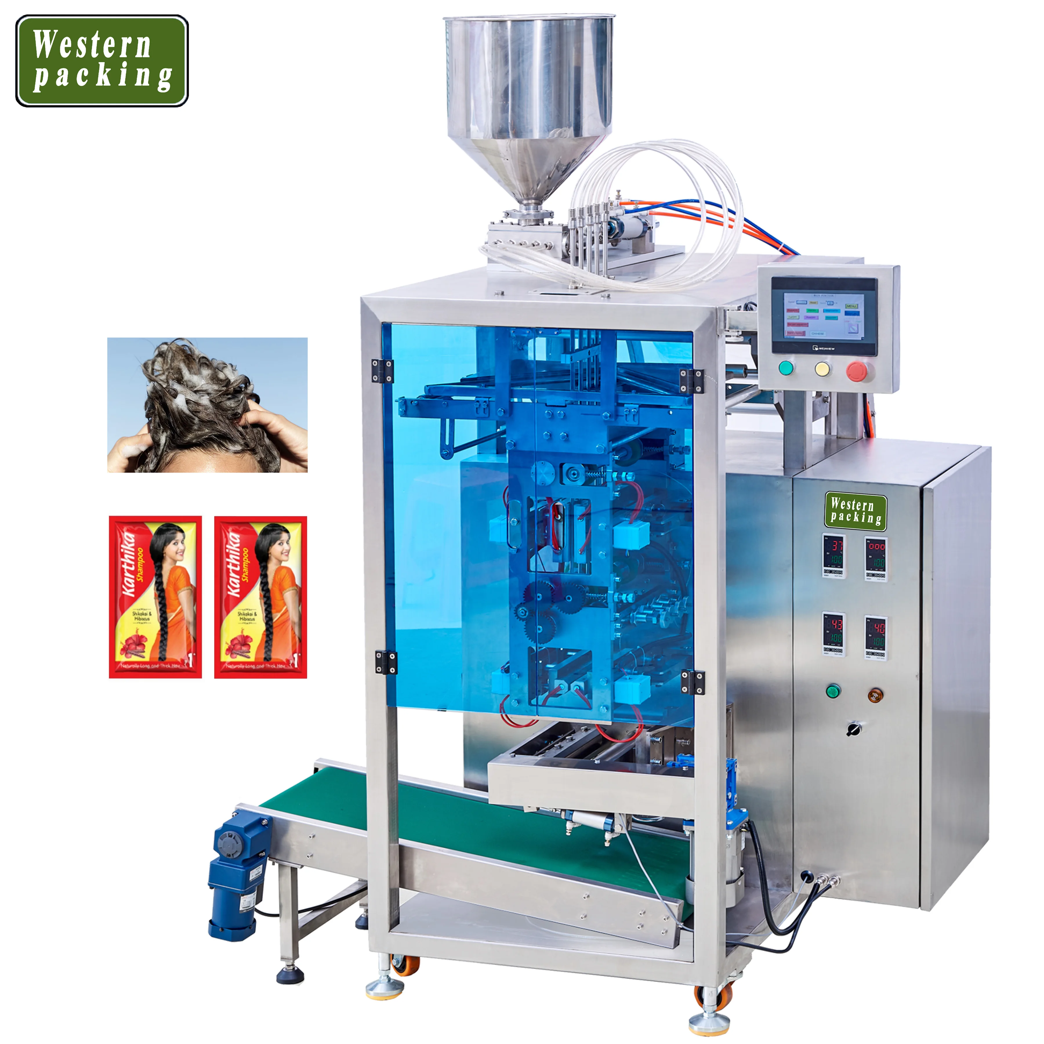multi-lane shampoo sachet packing machine/  liquid soap sachet packing machine