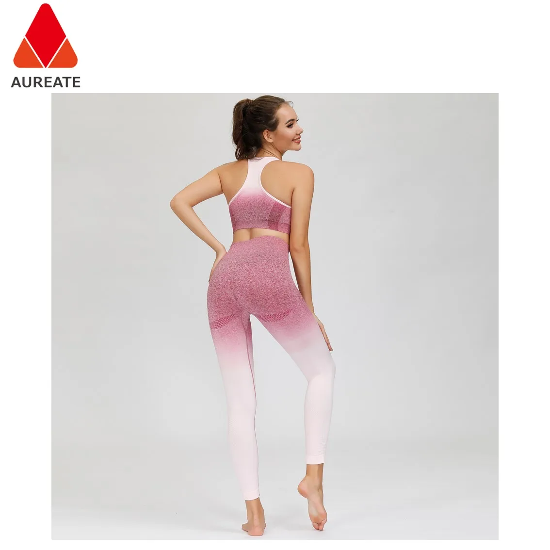 Бесшовная одежда для тренажерного зала, Женский комплект для занятий йогой