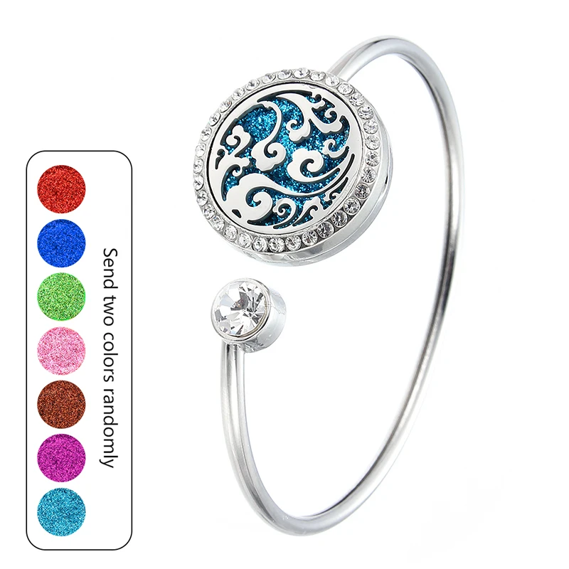Fashion Aromatherapy bracelet & bangles  butterfly wings Stainless Steel Open Perfume Locket Essential Oils Diffuser bangles