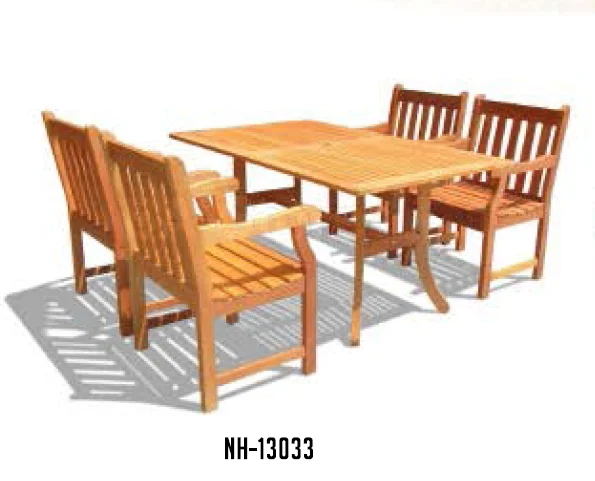 
OUTDOOR FURNITURE DINNING SET WOOD FURNITURES TABLE CHAIR SETS ACACIA WOODEN DECORATION FACTORY PRICE IN VIETNAM 