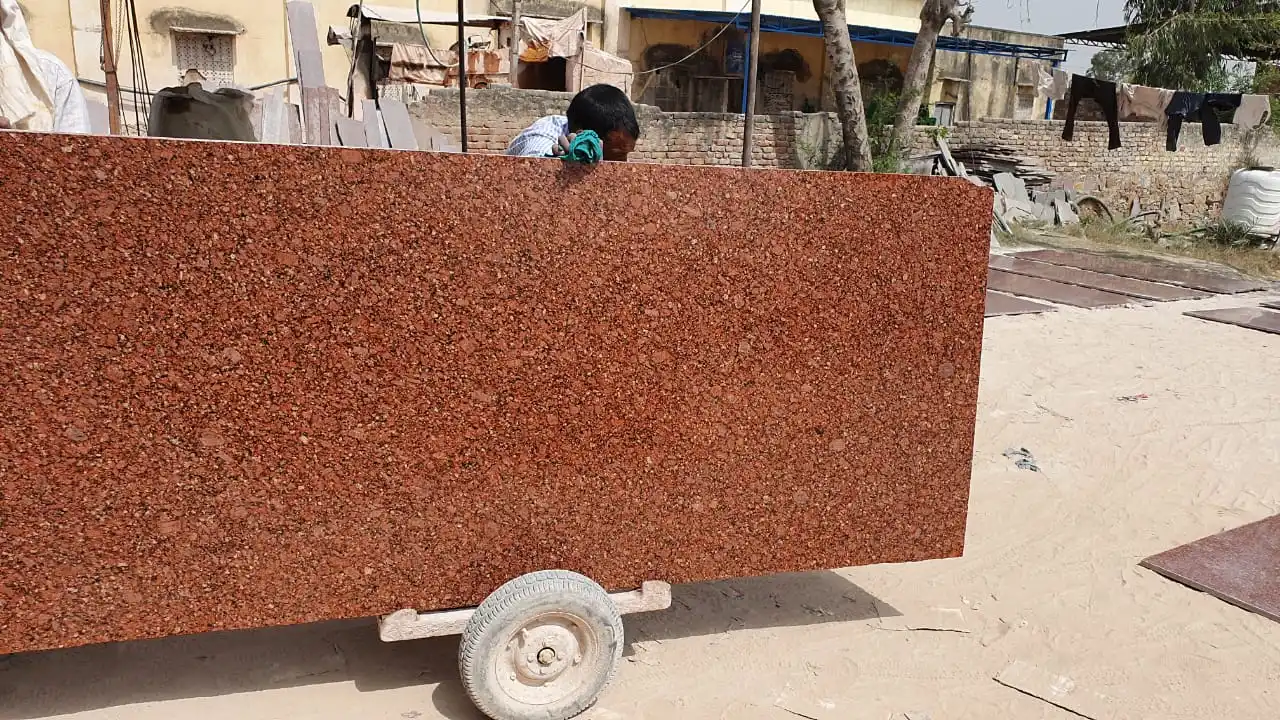Polished Granite New Arrival Imperial Red Slabs Tiles Red Flooring PG Stone Stone Cladding Flooring Cheap Factory Sale Vanitytop