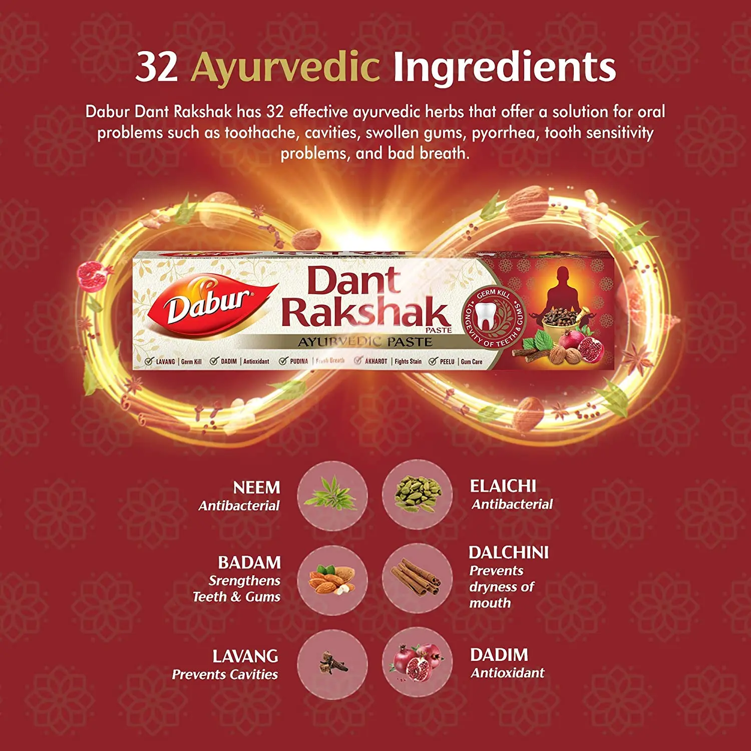 АЮРВЕДИЧЕСКАЯ паста Dabur 32 аюрведические травы научно доказанная для вашей семьи
