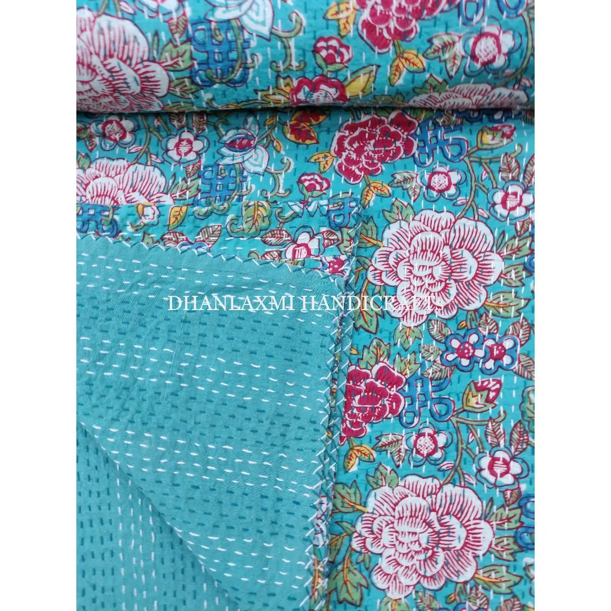 Красивое Одеяло Kantha в индийском богемном стиле с цветочным принтом домашнее декоративное покрывало ручной работы из 100% хлопка оптовая продажа покрывала