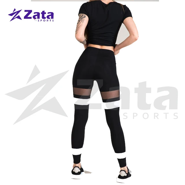 
Women Mesh Leather Leggings Fitness Workout Patchwork Running Stretch Yoga Leggings 