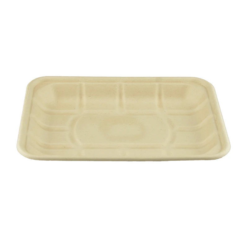 WholeSale sugarcane bagasse pulp paper food tray for meat eco-friendly biodegradable disposable compostable