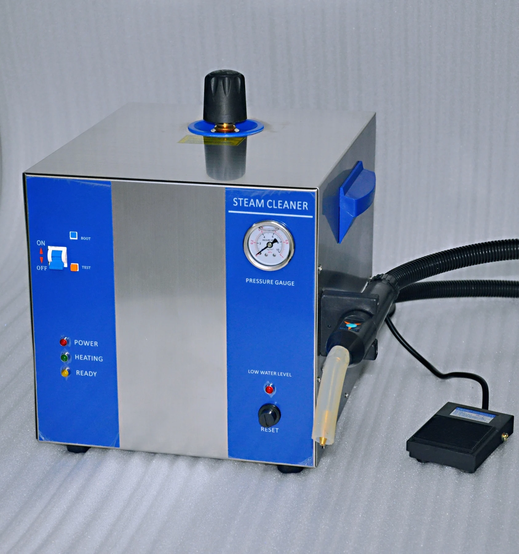 4L capacity flexible wands and foot pedal Low water level warning Stainless steel boiler  6 bar bench top dental steam cleaner