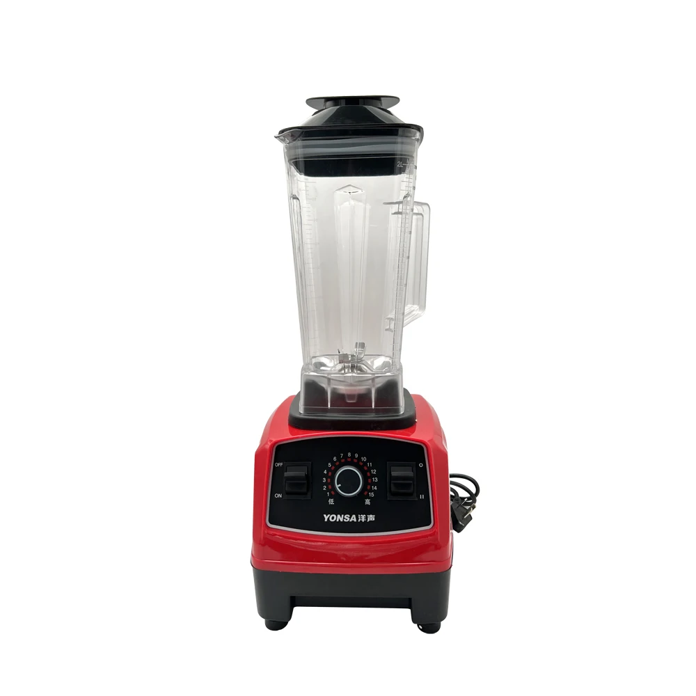 Yonsa Heavy Duty Commercial Blenders High Speed Smoothies Heating Blender Hot & Cold Soup Maker Electric Plastic 15 Red 220 5500