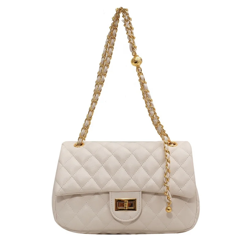 bolsa de hombro factory wholesale pu leather lady shoulder bag women 2021 new large-capacity simple Lingge chain bag