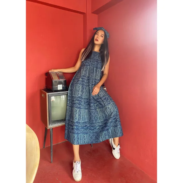 Лидер продаж тайские повседневные женские платья товары премиум класса ручная работа от Lada Lanna коллекция 038 нагрудное платье