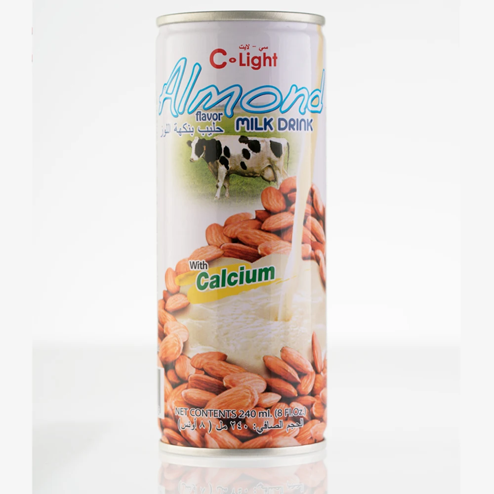 Almond flavor Milk Canned 240ml C-Light brand Good Quality from Cow Whole Cream Milk. Food and beverage , Made in Thailand .