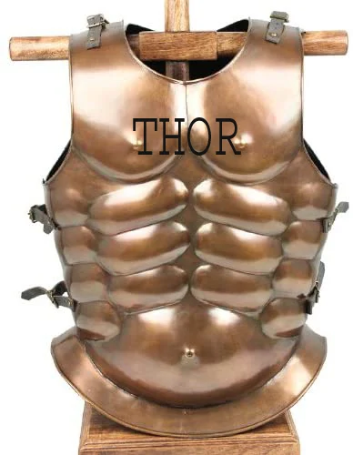  Римская средневековая Броня Cuirass мышечная куртка Медная Отделка кожаный ремешок костюм 