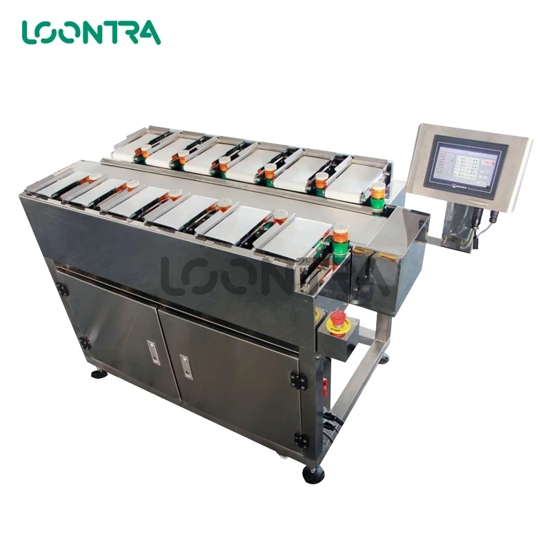 12 heads conveyor food item weight check machine