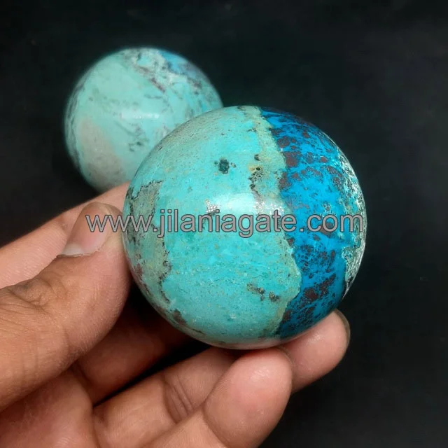 High Quality Polishing Chrysocolla Agate Sphere  | Beautiful Peruvian Crystal Stone Spheres  | By From Jilaniagate
