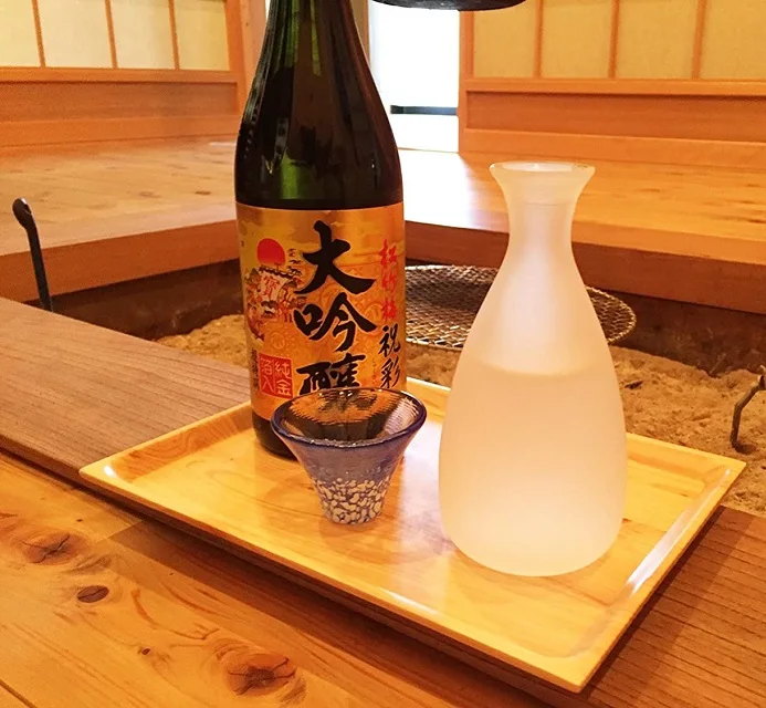 TOYO SASAKI GLASS hand made Mt. Fuji glass blue red white set. 35429