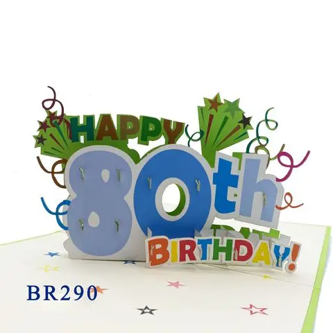 80th Birthday 3D Pop Up Card Laser Cut Hot Products Handmade Vietnam art Paper Crafts Gifts & crafts Handicrafts Top Trending