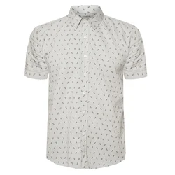 High-quality products 100% Polyester Crew Neck Printed Men White Shirt Customize Logos and Textures