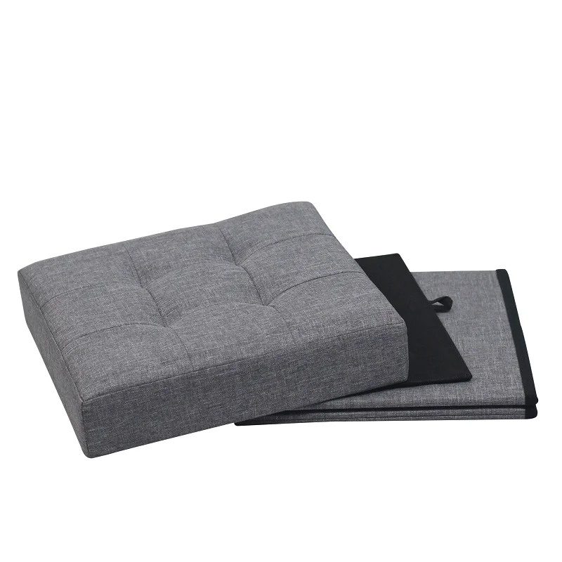 
Waterproof square Faux Leather Folding Seat Foot Stool Storage Box for sitting room 