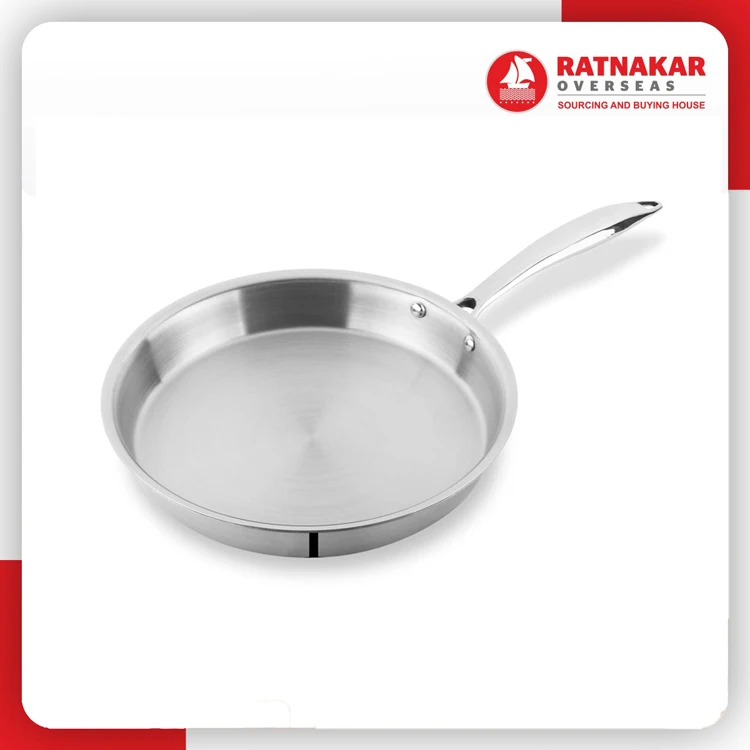 High Quality Durable Stainless Steel Frying Pan Stainless Steel Fry Pan With Lid For Sale