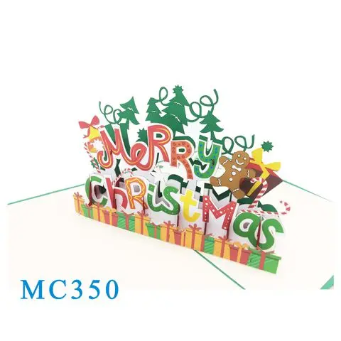 Merry Christmas Pop Up Card 3D Custom Design Handmade Vietnam Handicraft Top Trending product Gifts & crafts Best choice