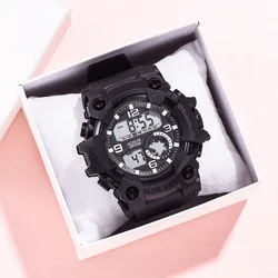 hot sale black silicone strap luxury  sports couple Alarm Calendar digital watches
