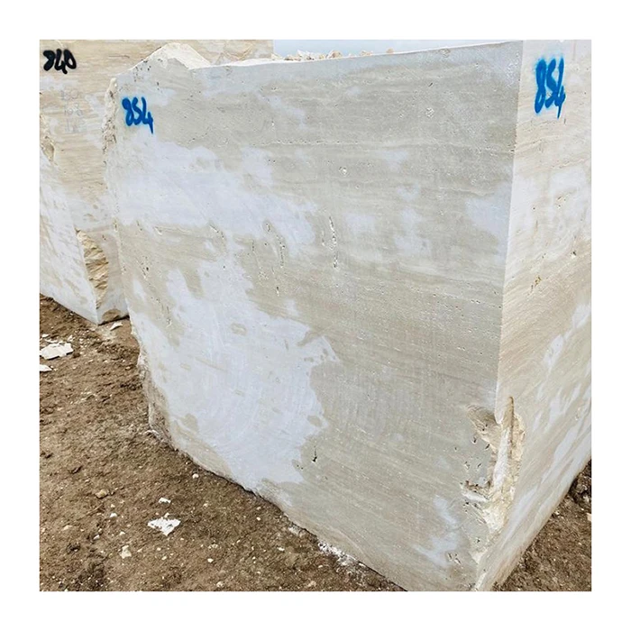 White Turkish Travertine block price ton for sale