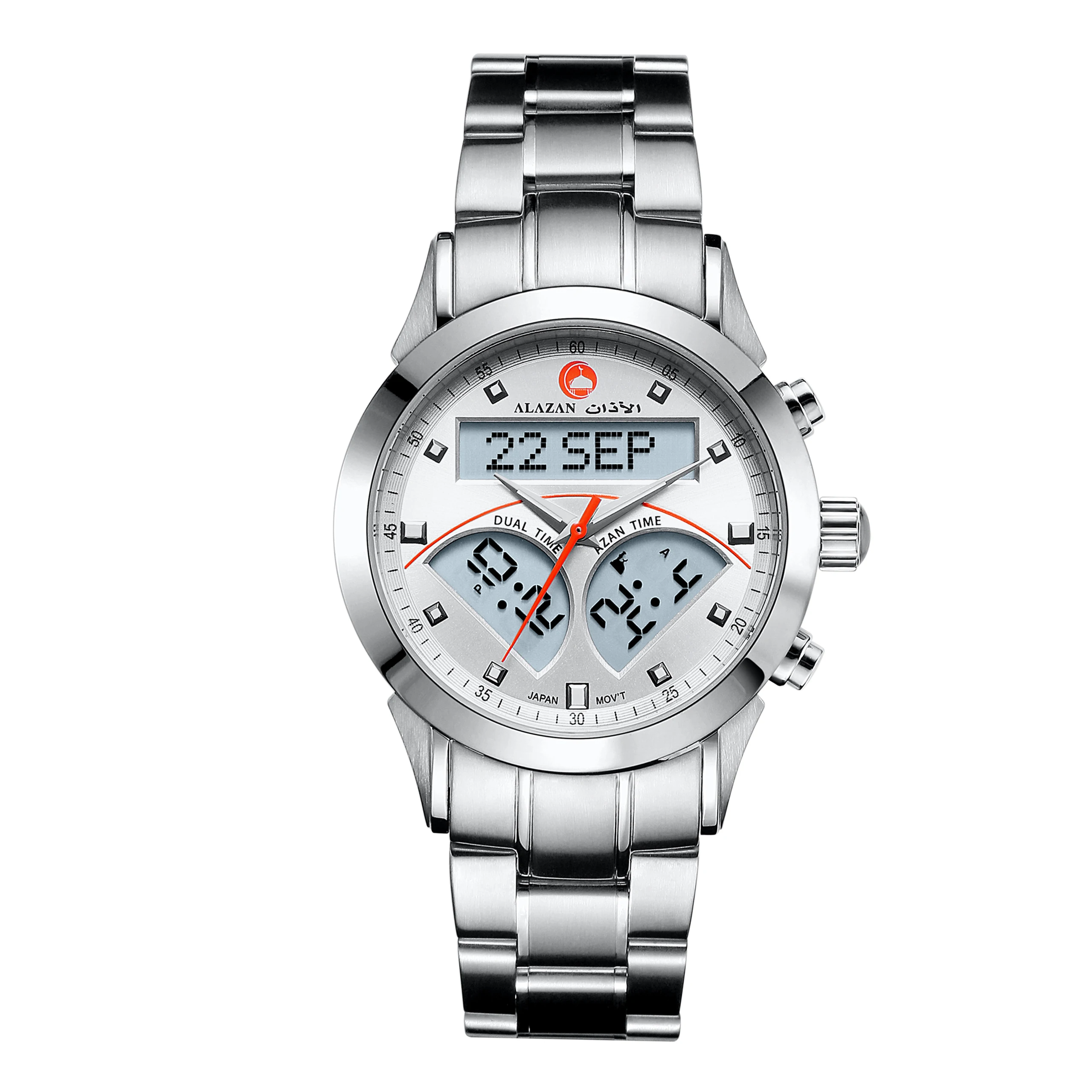 Исламские мусульманские товары azan alfajr направление пилимская молитва из нержавеющей стали qibla компас водонепроницаемые наручные часы