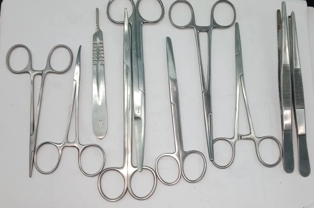 Набор хирургических инструментов из 13 предметов базовые хирургические щипцы ножницы держатель иглы коробка нержавеющей стали