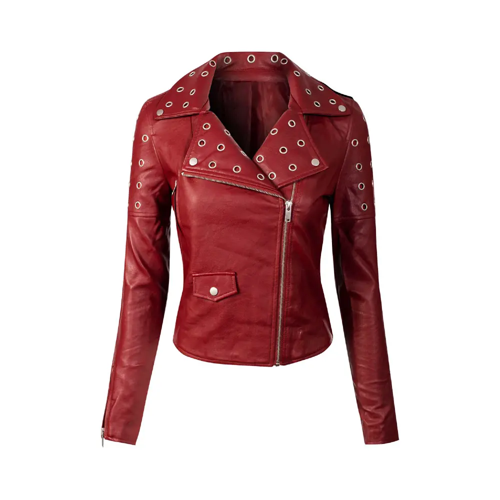 Custom Made High Quality Soft Moto Women Leather Jacket Factory wholesale Ladies Biker Belt leather jacket