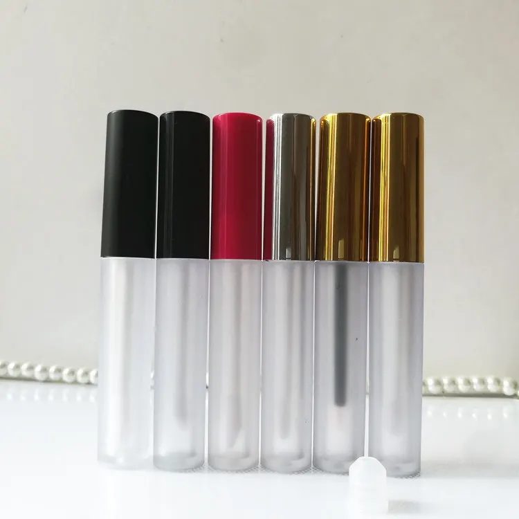 Promotion High End Round Frosted Tube Shinny Gold Cap Lip Gloss Tube Lip Glaze Package 3ml Eyelash Mascara Tube For DIY