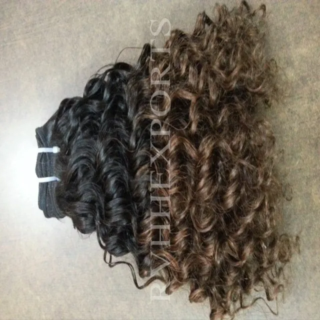  Коричневые длинные вьющиеся волосы волнистые смешанные цвета человеческие блонд