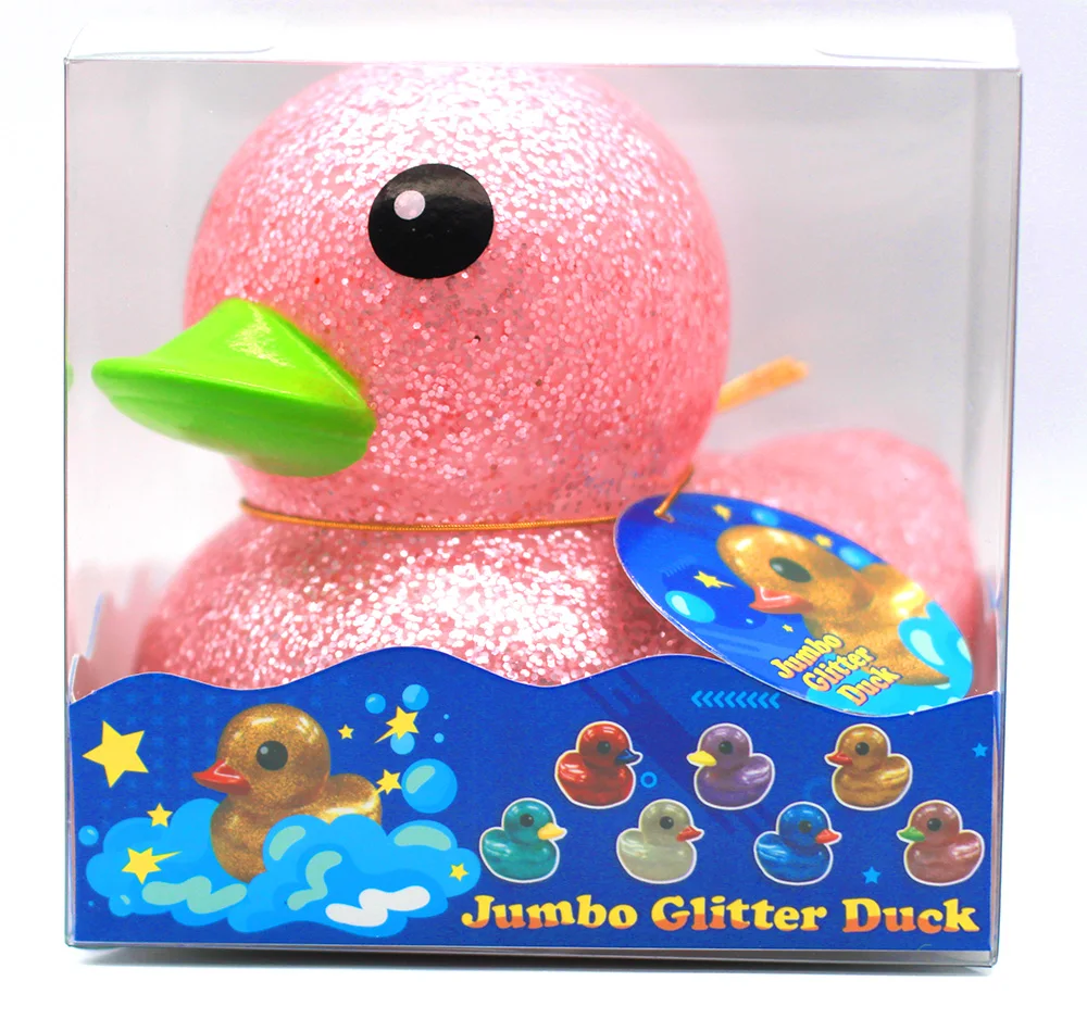  OEM оптовые игрушки для детей 2021 резиновая утка виниловая Утка Игрушки ванны плавательная игрушка Подарочный набор малышей 17 см блестящая Блистер Набор