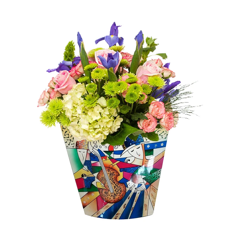 Классическое и художественное украшение, ваза с длинным горлом, лаковая ваза для цветов LH-001, Всесезонная ваза, сделано во Вьетнаме