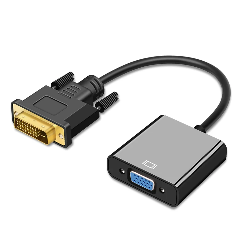 DVI to VGA адаптер 1080p активный DVI-D to VGA адаптер конвертер DVI 24 + 1 папа на переходник с внутренней резьбой