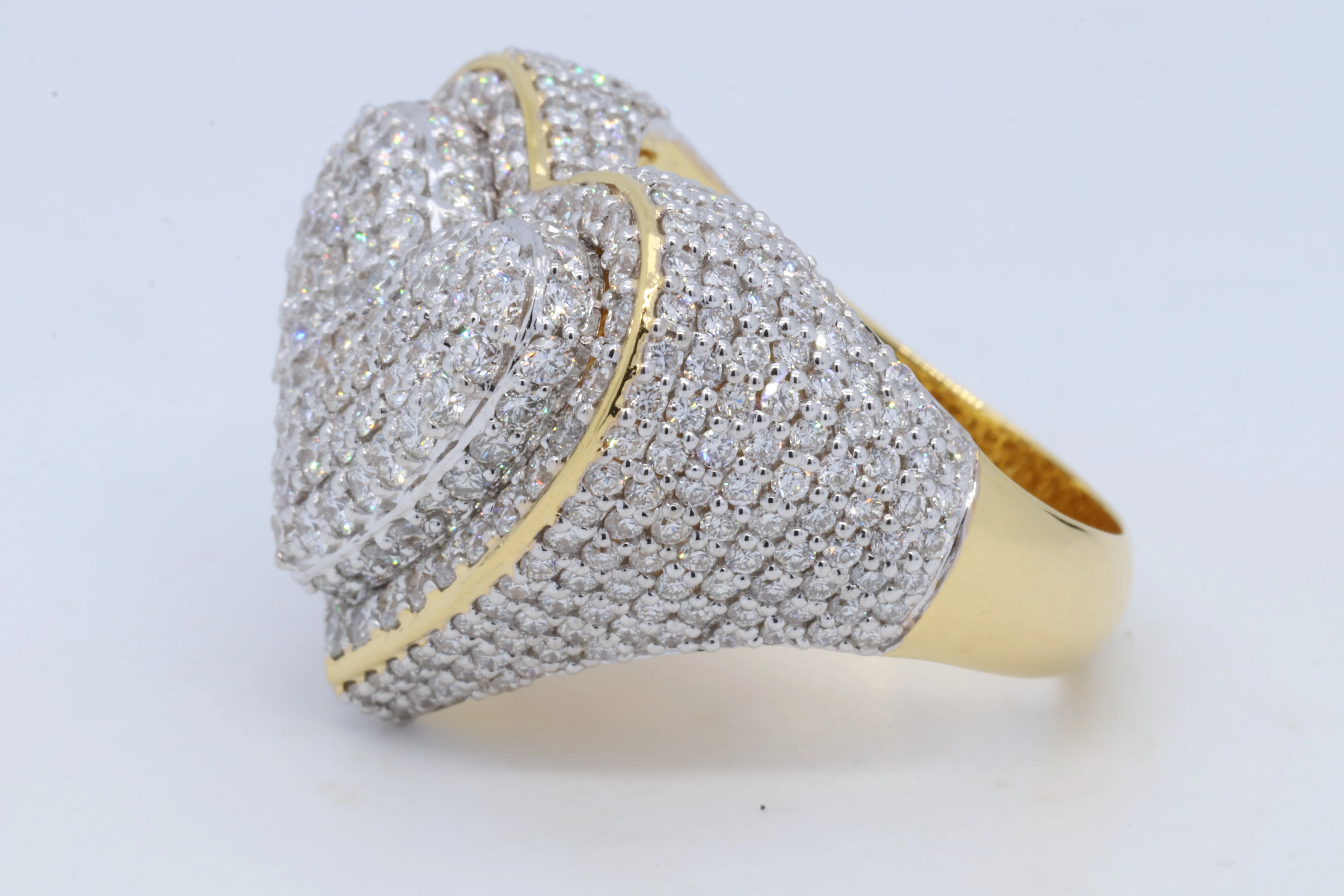 Big Diamond Ring IN 14K White Gold Luxury Fine Jewelry Real Diamond Wedding Engagement Ring Heart Shape Clsuter Diamond Ring