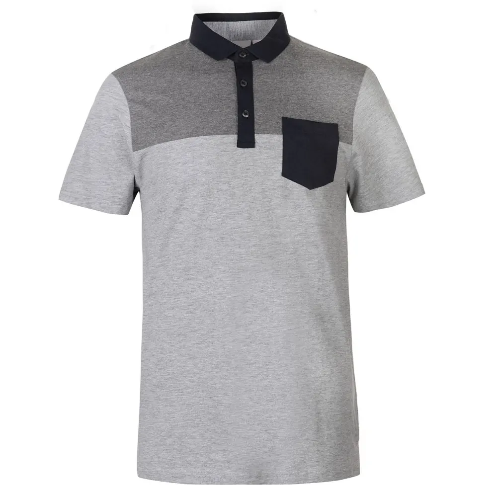 New Design Striped Placket Short Sleeve Polo T Shirt