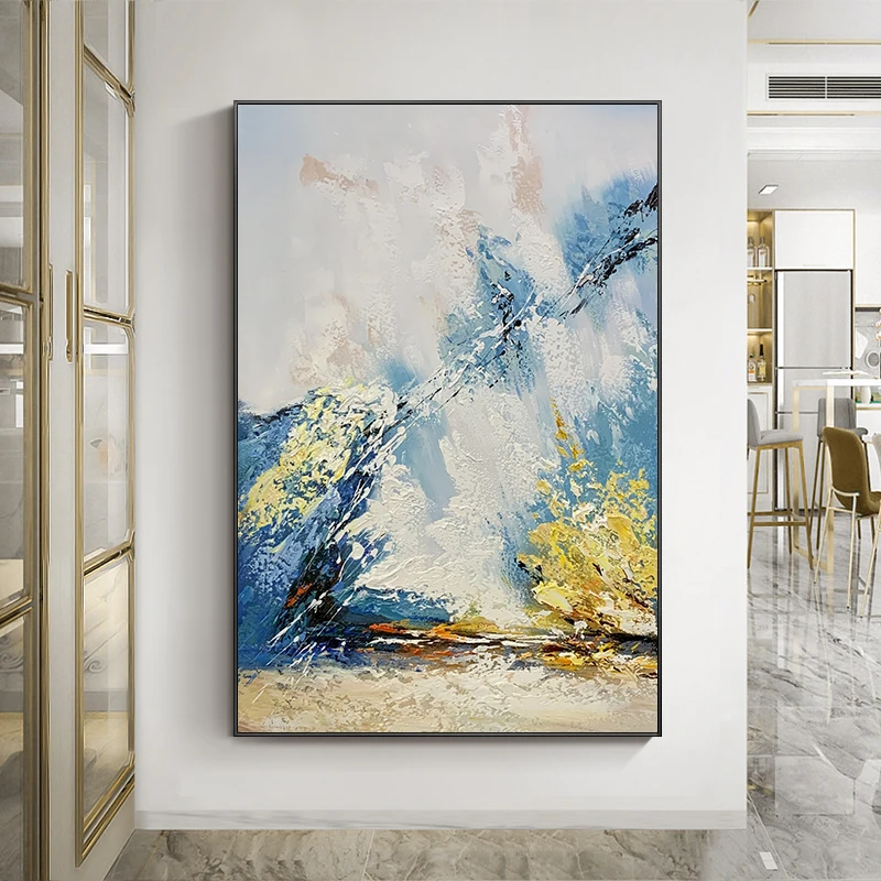 Абстрактная настенная Картина на холсте в скандинавском стиле ручная Настенная картина для гостиной 20x20 дюймов/50x50 см