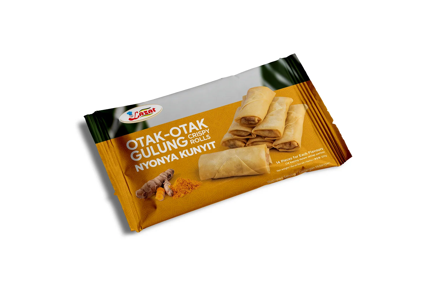 Горячая Распродажа готовые к употреблению Хрустящие рулоны Halal Lazat Otak-otak Gulung-nyuzunkunyit 12 (275 г X 24 кв. М) Замороженные продукты