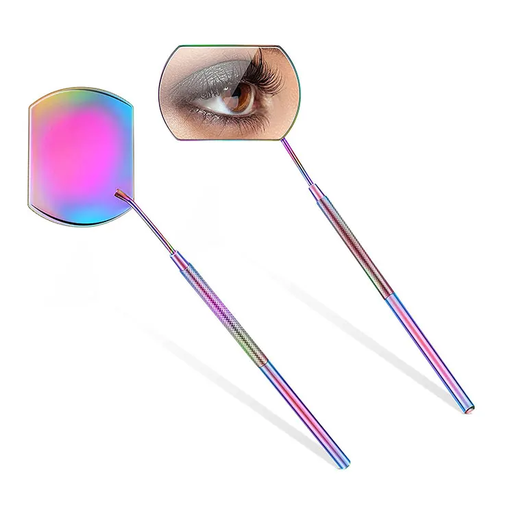 Зеркало для проверки наращивания ресниц с золотым покрытием и новой красивой ручкой