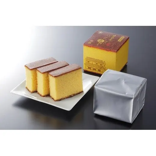 Sponge cake box with 3 slices, high quality with long shelf life, matcha and honey