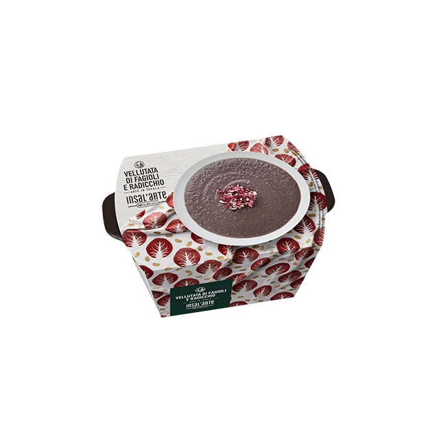 High Quality Italian vegetable fagioli e radicchio beans mashed local taste ready to eat bowl italian tradition negozio italiano