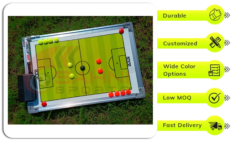 Football Soccer Colored Field Printed Coaches Magnetic Tactic Board with Hanging Clips for Different Sports at Competitive Price