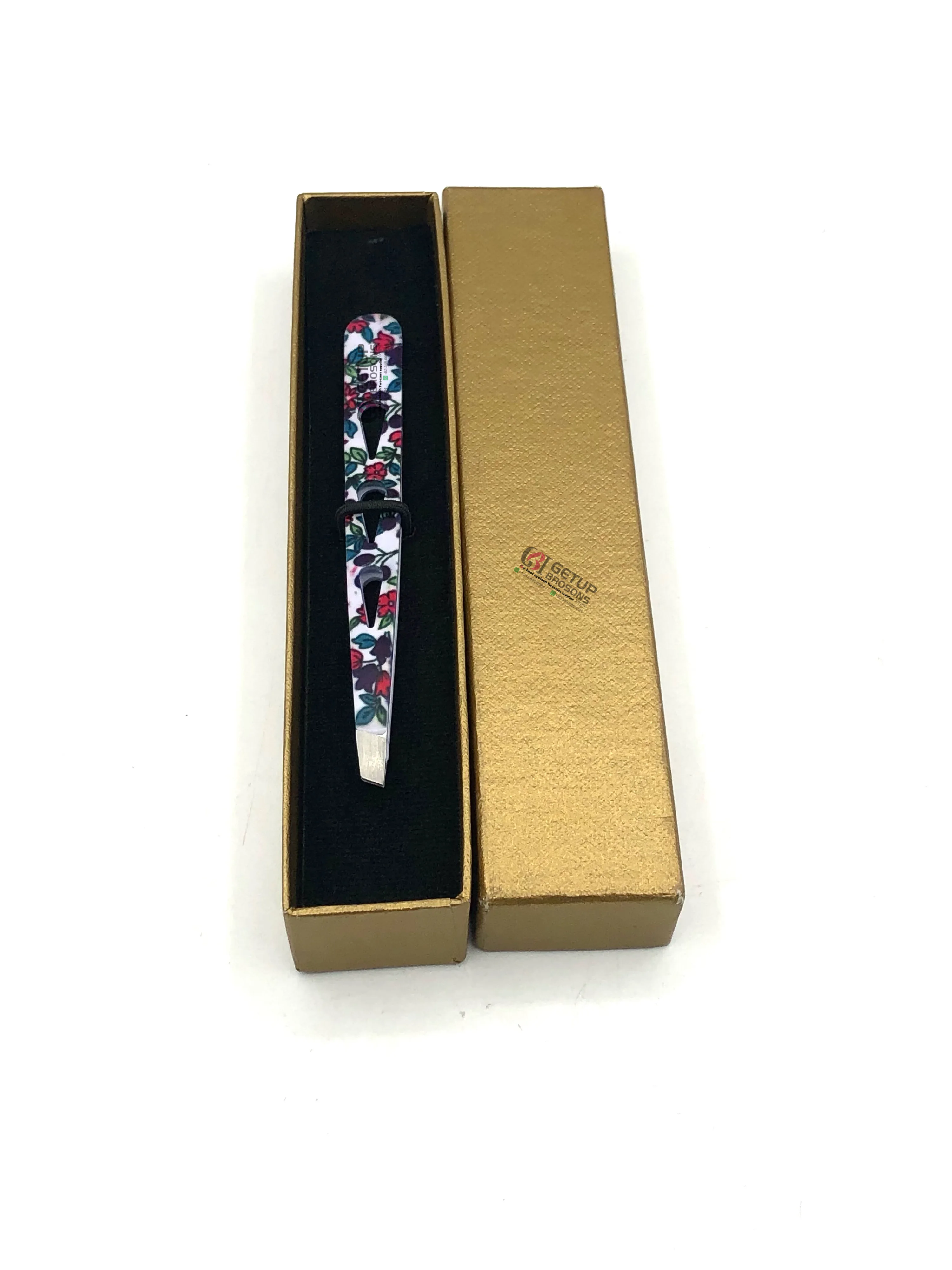 Best Product Design Flower Paper Coating Eyebrow Tweezer Silver Tip Stainless Steel With Your Own Custom Logo Beauty Instruments