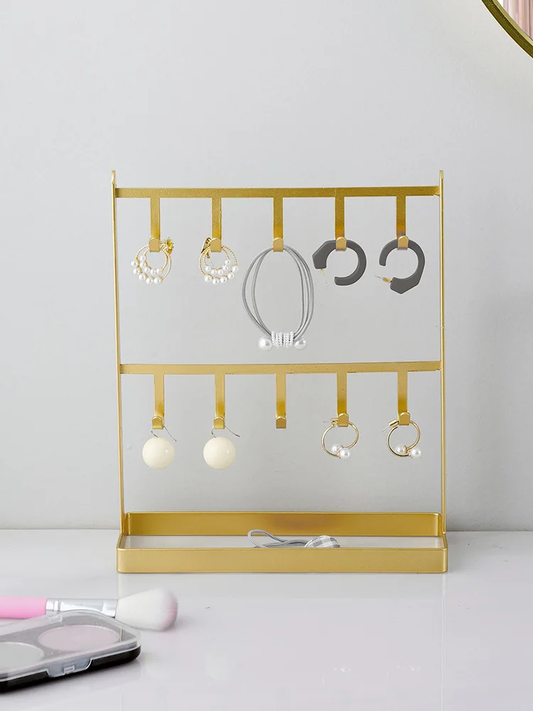 Hanging Earrings Display Stand Jewelry Rack Holder Metal Gold Earring Display Stand for Home and jewelry Shop