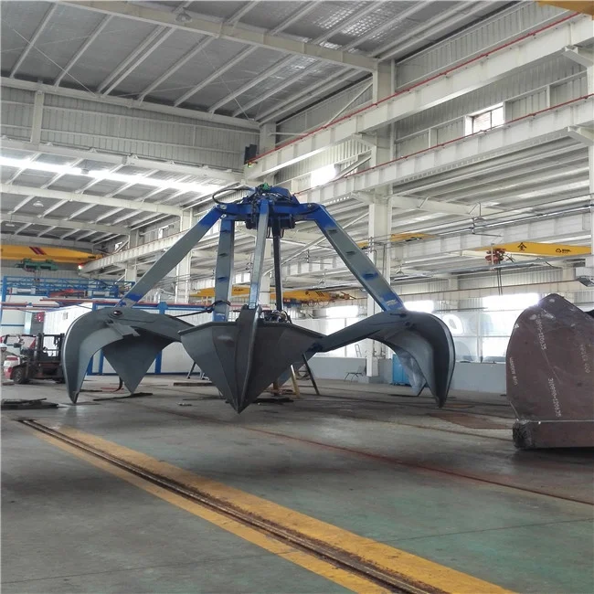 Stone And Mud Unloading Transfer 4 Rope Mechanical Multi Lope Orange Peel Grab